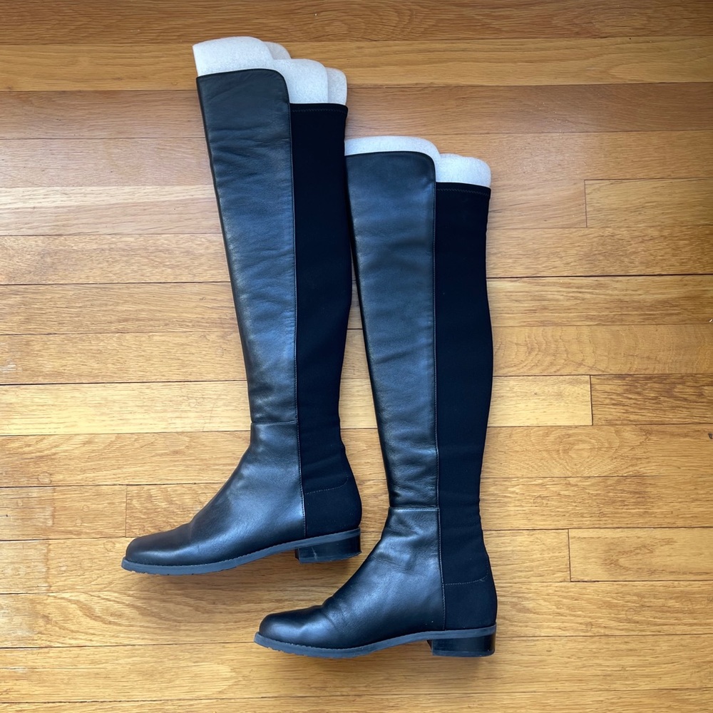 Stuart Weitzman 5050 Nappa Black Leather Boots